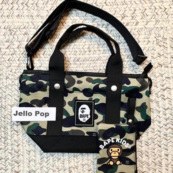 Bape Handbags - Bundle of A bathing ape bape camo mini tote crossbody + baby milo pouch